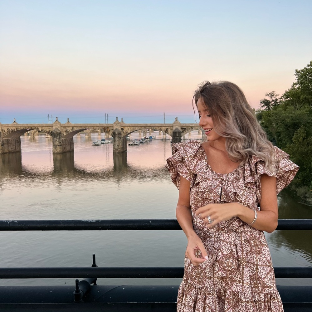 Brown Paisley Ruffle Dress - Picture 2 of 4